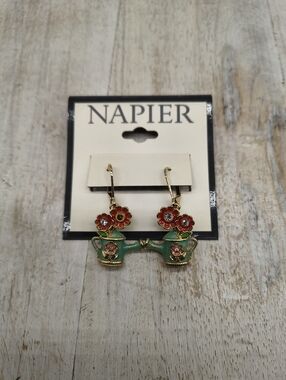 Napier Watering Can With Flowers Earrings
